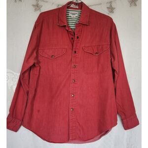 Vintage Hathaway House Classics Medium Cotton Western Chambray Button Up Shirt